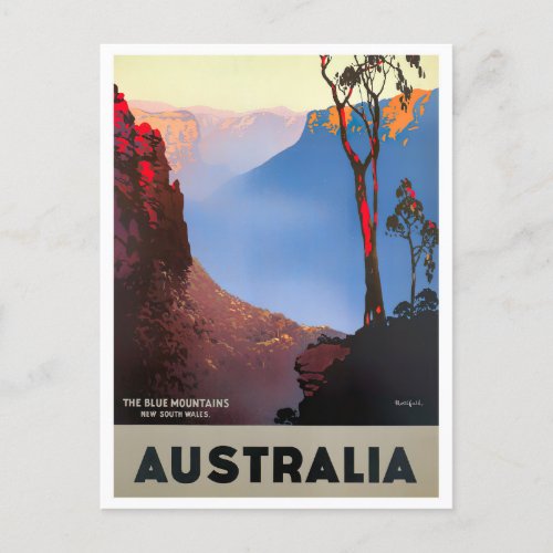 Blue Mountains Australia vintage travel Postcard