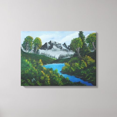 Blue Mountains Forest Lake Landscape Canvas Print