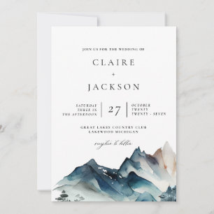 Blue Mountains Modern Wedding Invitation