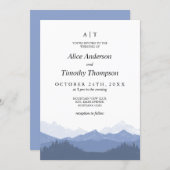 Blue Mountains Monogram Wedding Invitation (Front/Back)