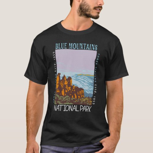 Blue Mountains National Park Australia Distressed T_Shirt