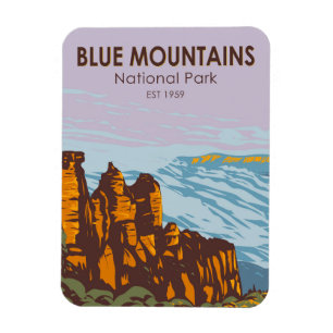 Blue Mountains National Park Australia Vintage Magnet