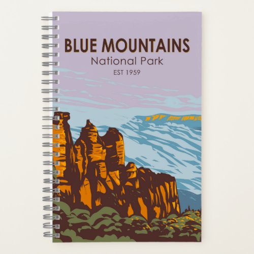 Blue Mountains National Park Australia Vintage  Notebook