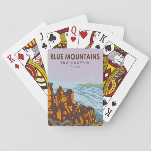 Blue Mountains National Park Australia Vintage Poker Cards