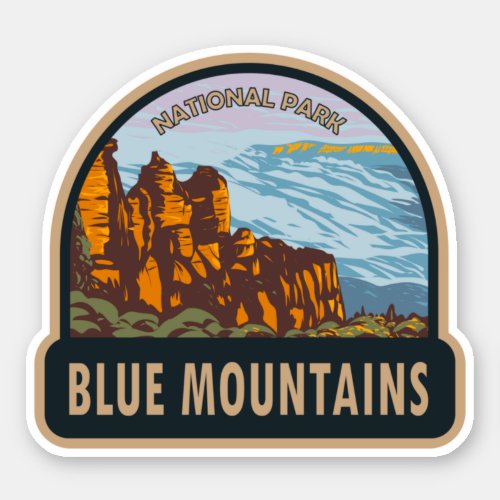 Blue Mountains National Park Australia Vintage Sticker