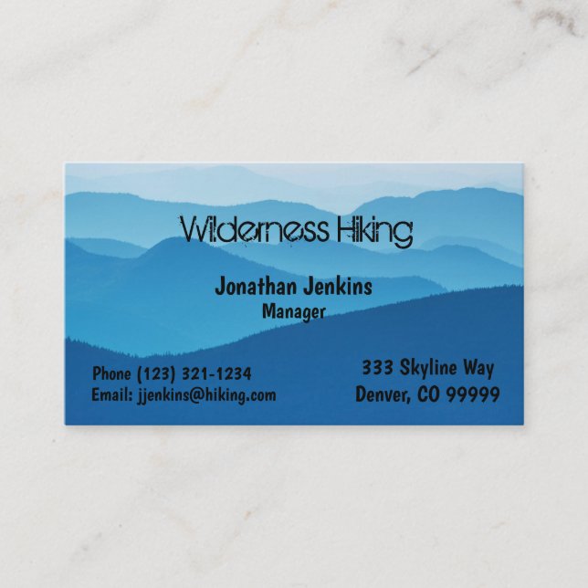 Blue Mountains Outdoors Custom Business Card (Front)
