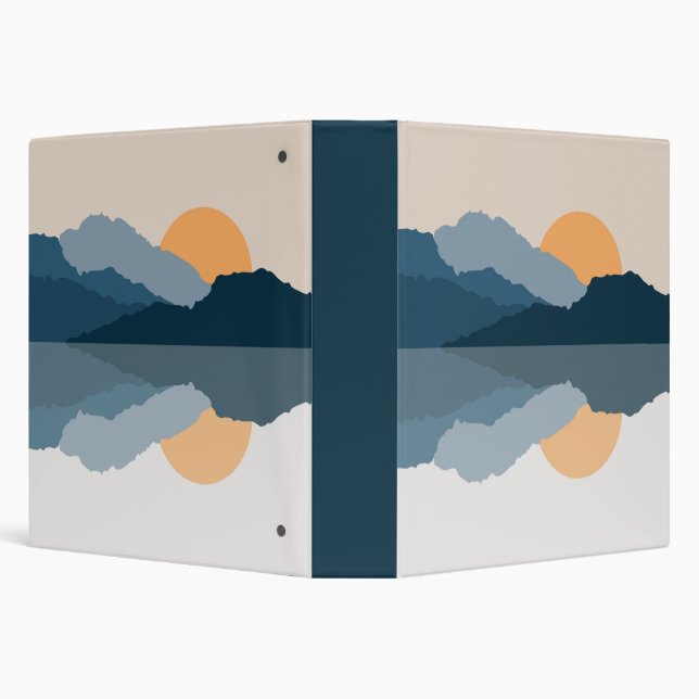 Blue mountains reflected in the lake 3 ring binder (Background)