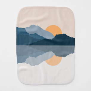 Blue mountains reflected in the lake baby burp cloth