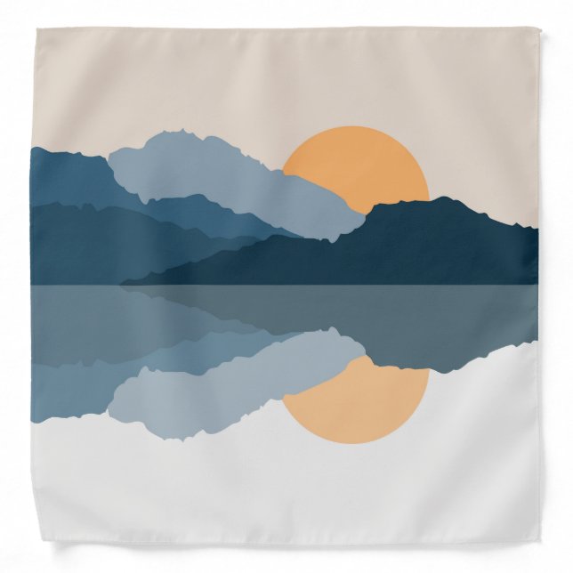 Blue mountains reflected in the lake bandana (Front)