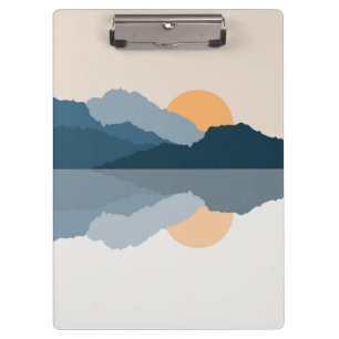 Blue mountains reflected in the lake clipboard