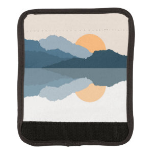 Blue mountains reflected in the lake luggage handle wrap