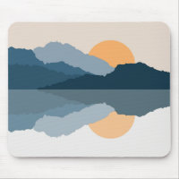 Blue mountains reflected in the lake