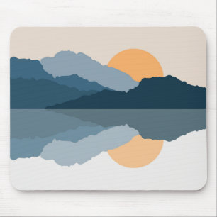 Blue mountains reflected in the lake mouse pad