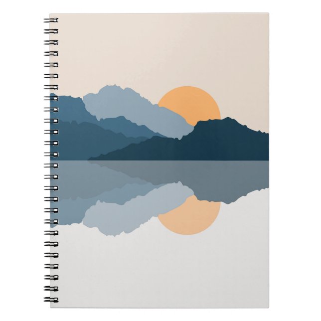 Blue mountains reflected in the lake notebook (Front)