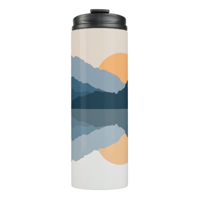 Blue mountains reflected in the lake thermal tumbler (Front)