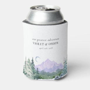 Blue Mountains Rustic Wedding Beer Can Cooler