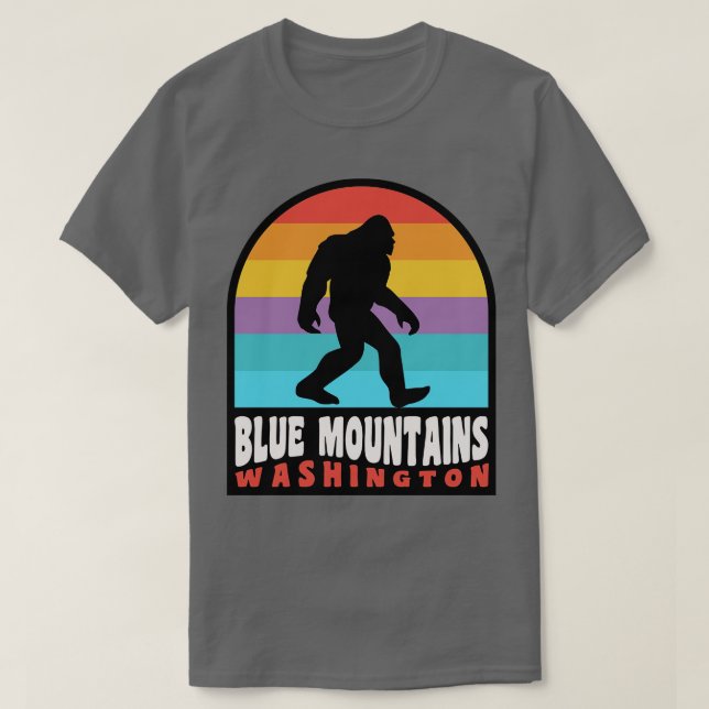 Blue Mountains Washington Camping Hiking T-Shirt (Design Front)