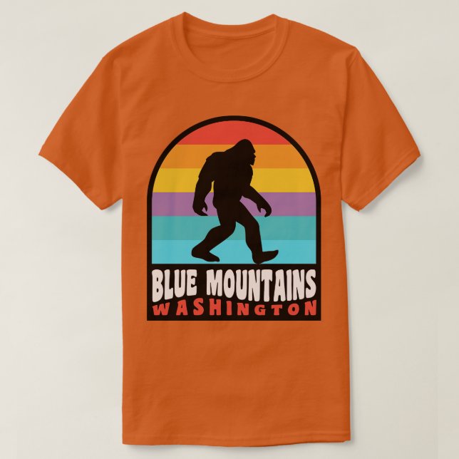 Blue Mountains Washington Camping Hiking T-Shirt (Design Front)