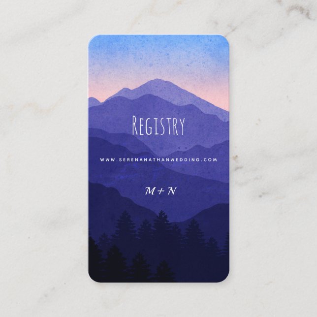 Blue Mountains Wedding Registry Enclosure Card (Front)