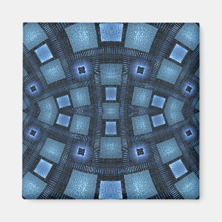 Blue Moves Abstract Geometric Pattern Magnet