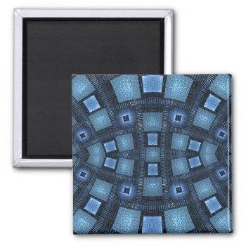 Blue Moves Abstract Geometric Pattern Magnet by skellorg at Zazzle