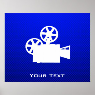Blue Movie Camera Poster