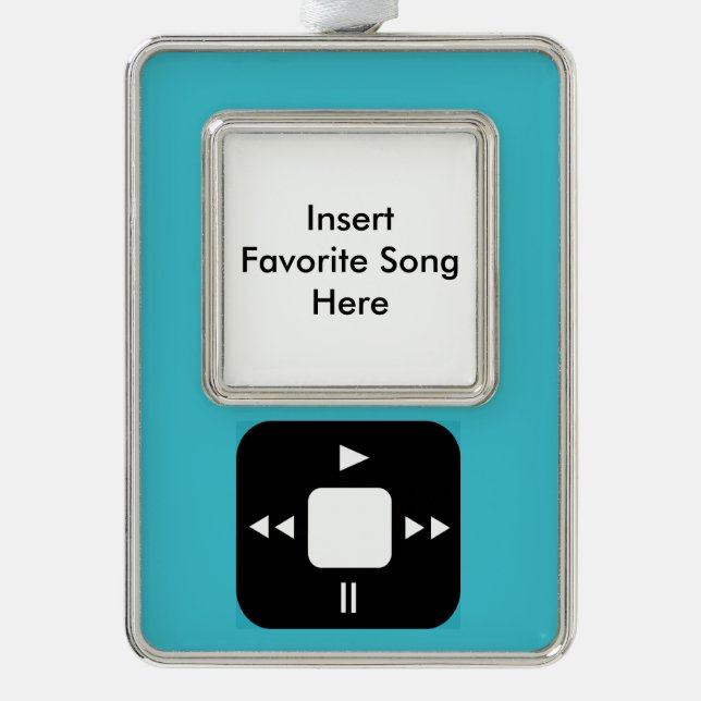 Blue MP3 Player Ornament - Add Your Favorite Song! (Front)