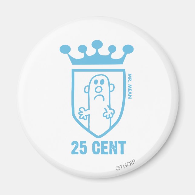 Blue Mr. Mean Crest & Crown Magnet (Front)