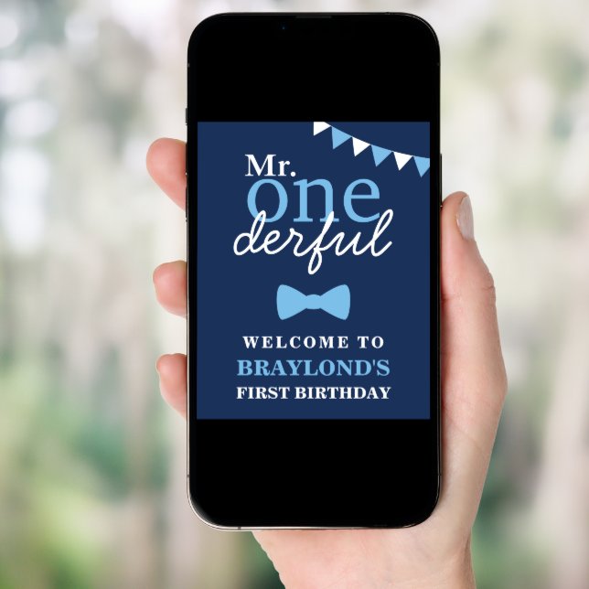 Blue Mr Onederful Welcome Poster (Front Digital)