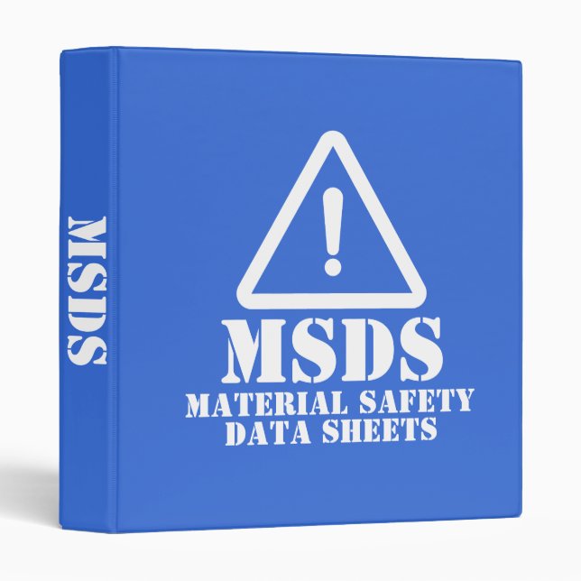 Blue MSDS Material Safety Data Sheets 3 Ring Binder (Front/Spine)