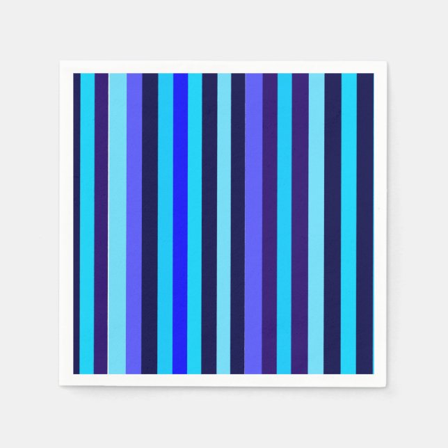 Blue Multi Tone Stripes  Napkins (Front)