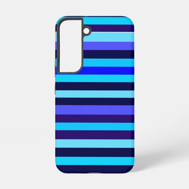 Blue Multi Tone Stripes  Samsung Galaxy Case (Back)