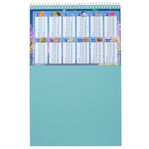 blue Multiplication Table 1_12 Cheat Sheet  Calendar