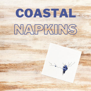 Blue Murex scallop seashell unique coastal Napkins