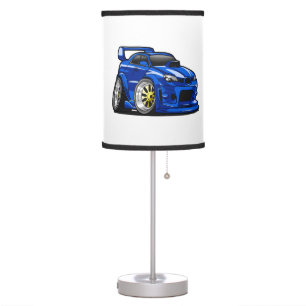 Blue muscle car speed cartoon - Choose back color Table Lamp