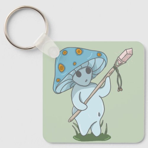 Blue Mushroom Fairy Baby Sprite Keychain