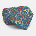 Blue mushroom forest Tie