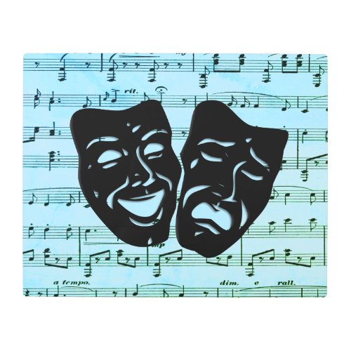 Blue Music Art Unites Theater Masks 