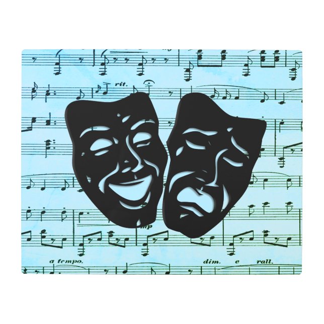 Blue Music Art Unites Theater Masks  (Front)