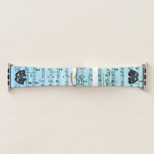 Blue Music Art Unites Theater Masks Apple Watch Band