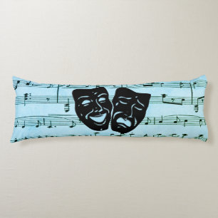Blue Music Art Unites Theater Masks Body Pillow