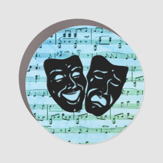 Blue Music Art Unites Theater Masks  Car Magnet