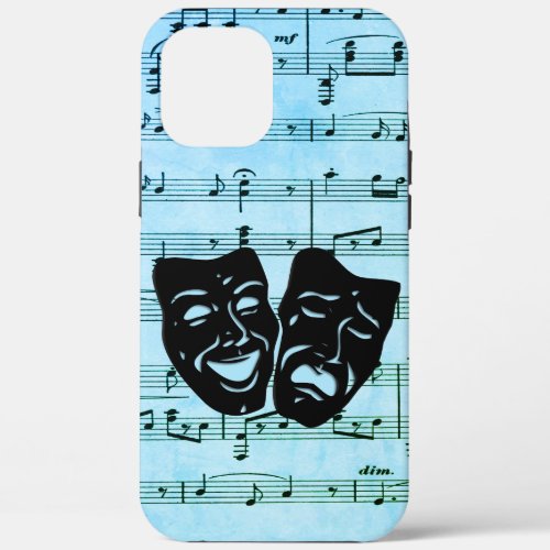 Blue Music Art Unites Theater Masks  iPhone 12 Pro Max Case