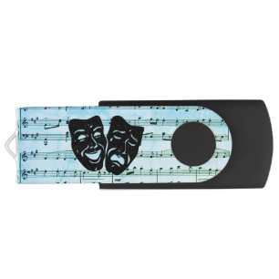 Blue Music Art Unites Theater Masks Flash Drive