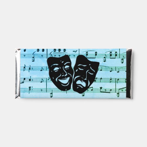 Blue Music Art Unites Theater Masks  Hershey Bar Favors