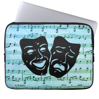 Blue Music Art Unites Theater Masks Laptop Sleeve