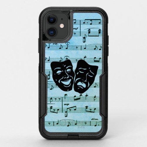 Blue Music Art Unites Theater Masks  OtterBox Commuter iPhone 11 Case