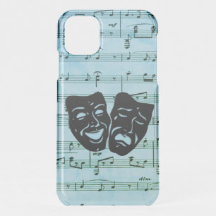 Blue Music Art Unites Theater Masks iPhone 11 Case
