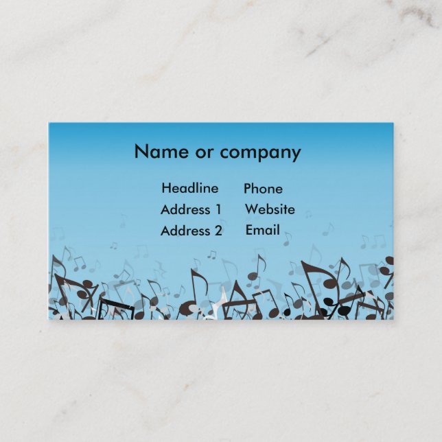 Blue Music Business Card (Front)