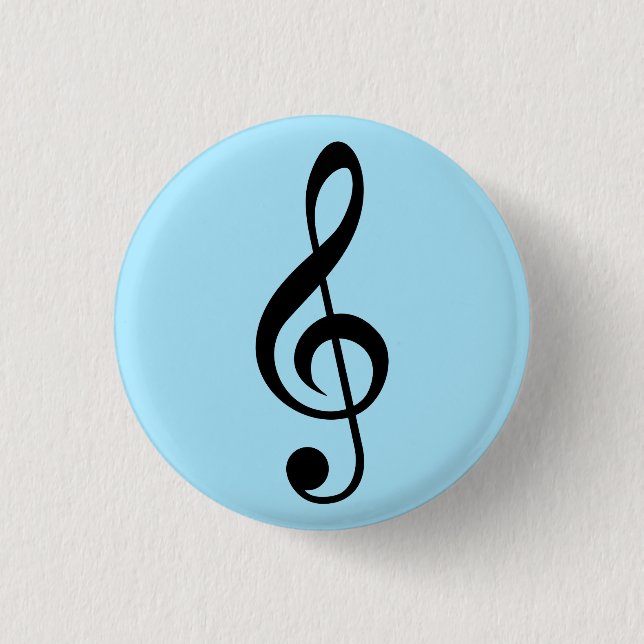 Blue Music Clef badge Button (Front)